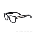 Rectángulo de moda más reciente al por mayor Eyewear Black Demi Acetate Gafas Optical Frames